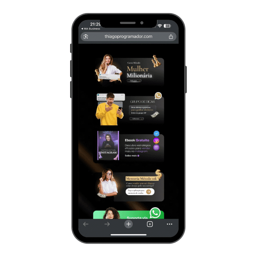 Minisite Instabio para Afiliado